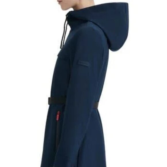NEW HUNTER Longline Belted Coat in navy for women 1225 10 - Picture 6 of 7